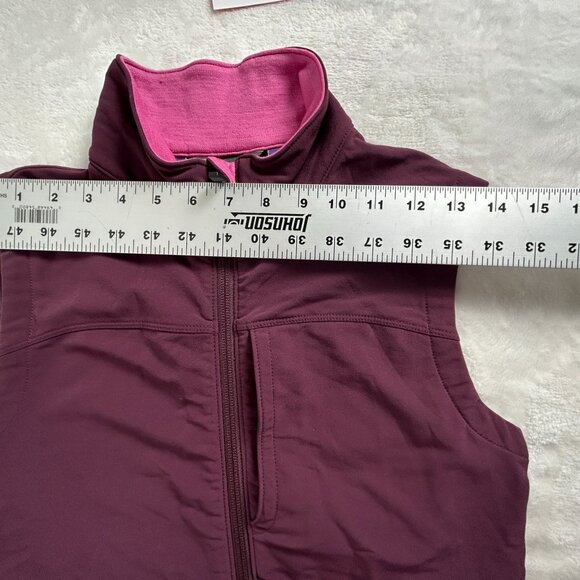 Ibex Womens ClimaWool Merino Wool Blend Zip Up Vest XS Burgundy Pockets Packable - Picture 7 of 9